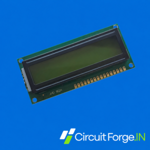 16x2 Green parallel LCD display with CircuitForge.IN branding