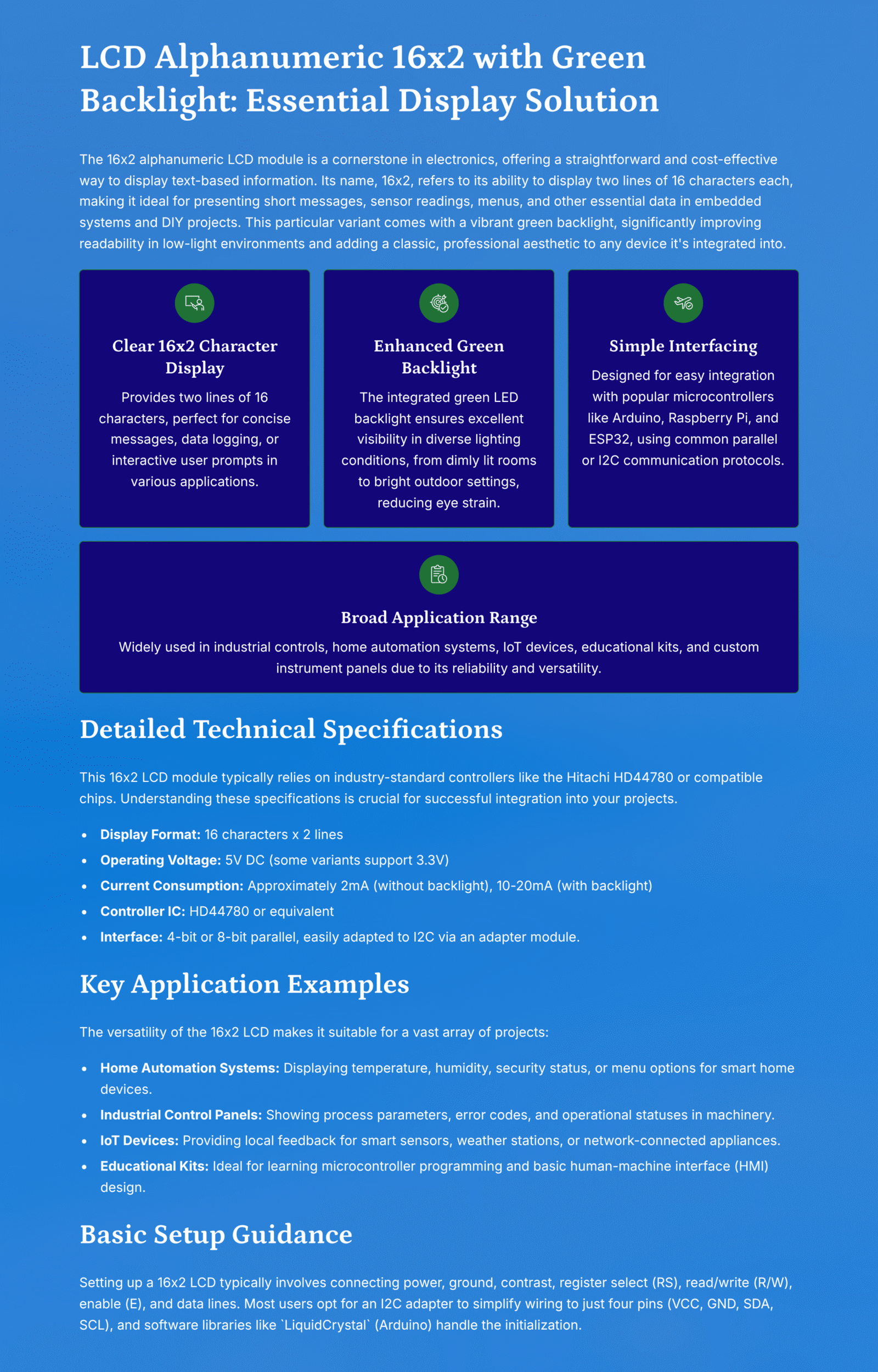 lcd alphanumeric 16x2 green
