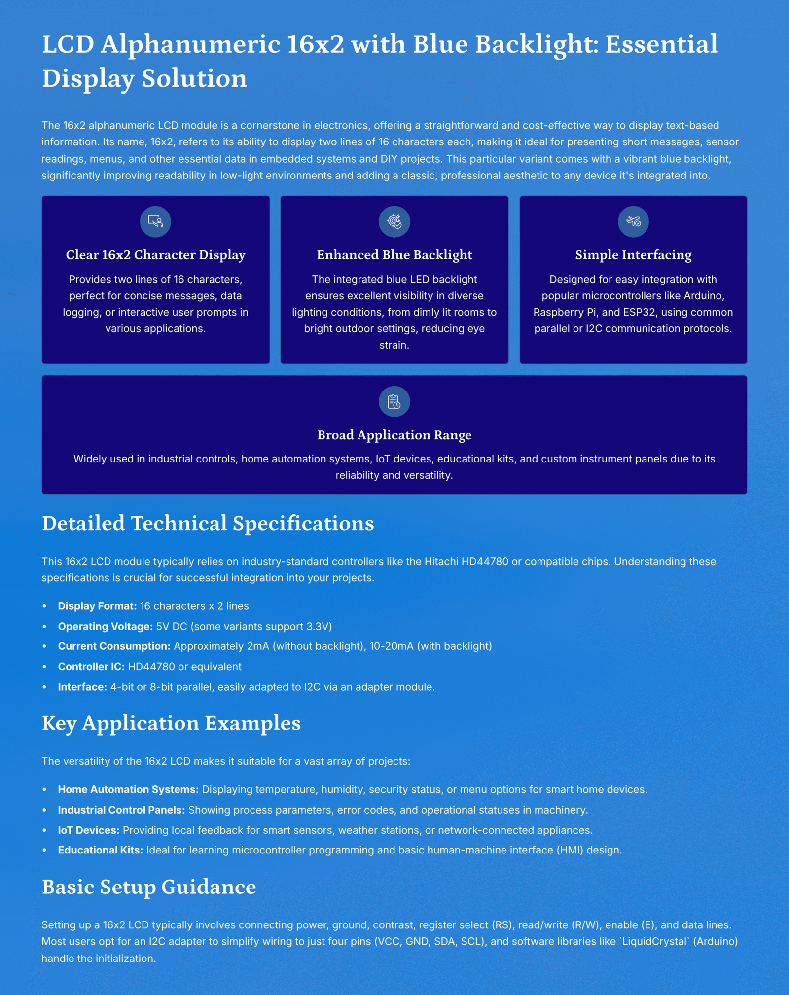 LCD Alphanumeric 16x2 Blue lcd alphanumeric 16x2 blue