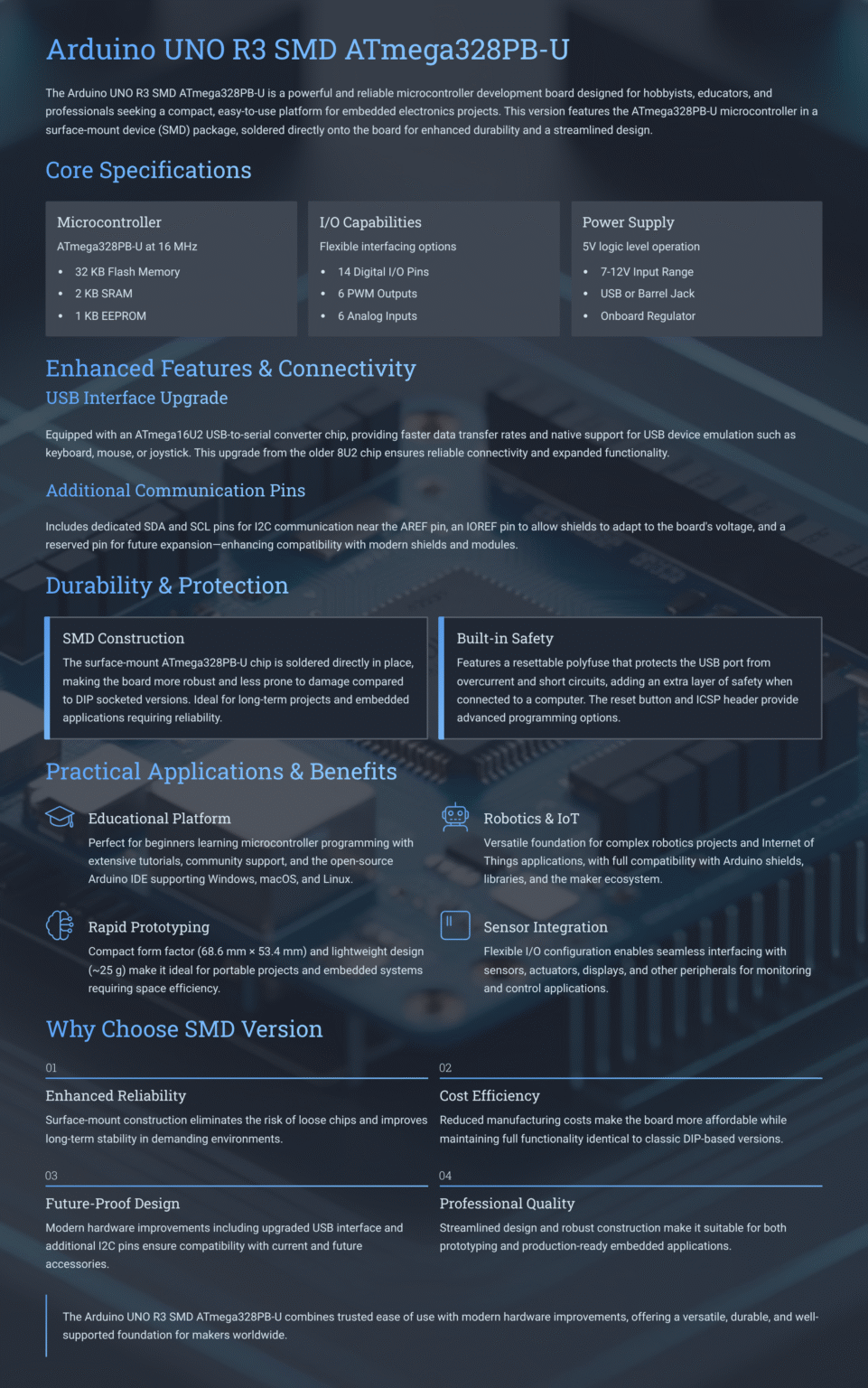 Arduino UNO R3 SMD ATmega328PB-U - CircuitForge.in