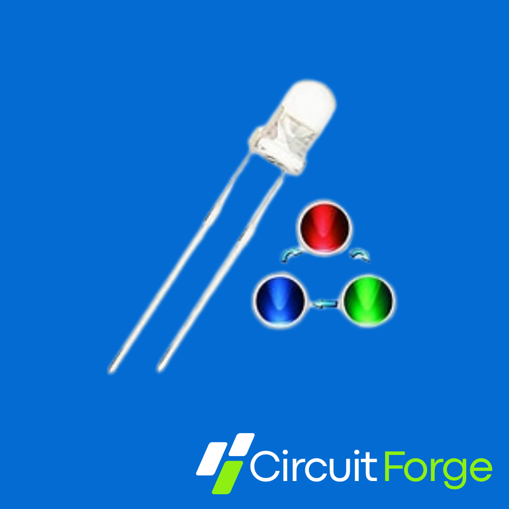 2x Bright Flashing Blue LED 5mm 6V – For Car Alarms, DIY Projects, Models