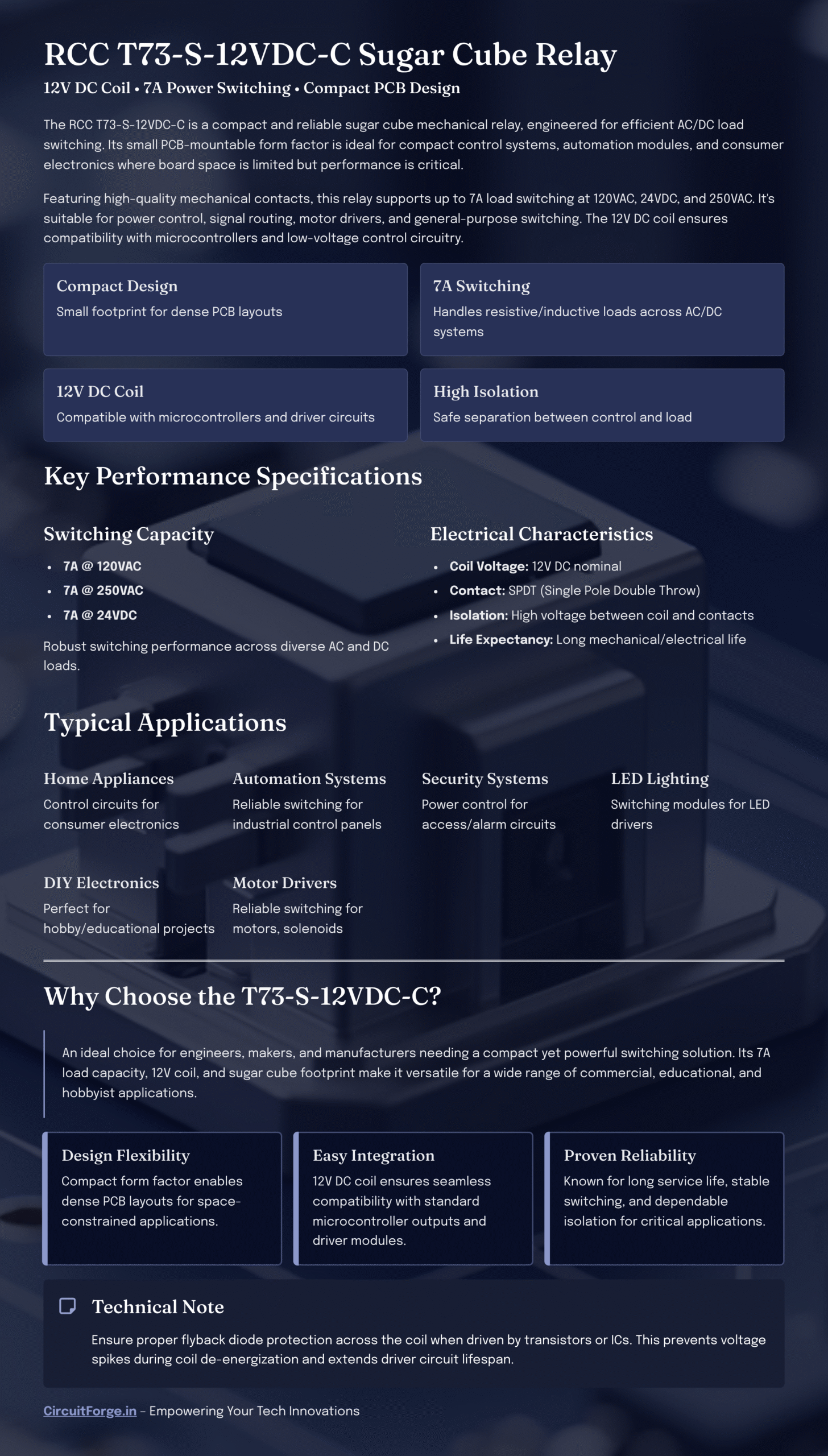 relay 12v t73 s 12vdc c rcc